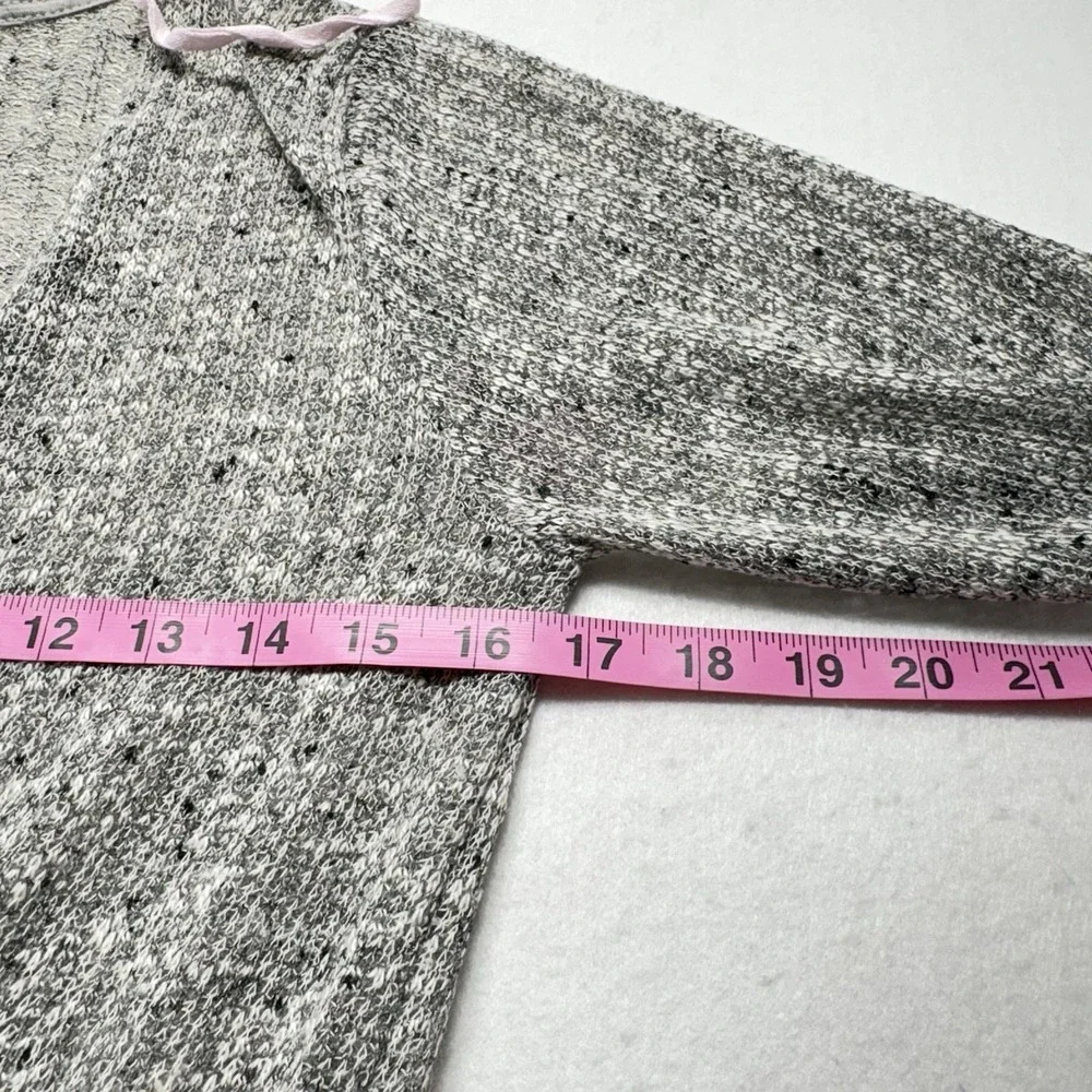 MAUVE Women Pink Lace Bell Sleeves Open Front Sweater‎ Sz M Gray Casual 21-6